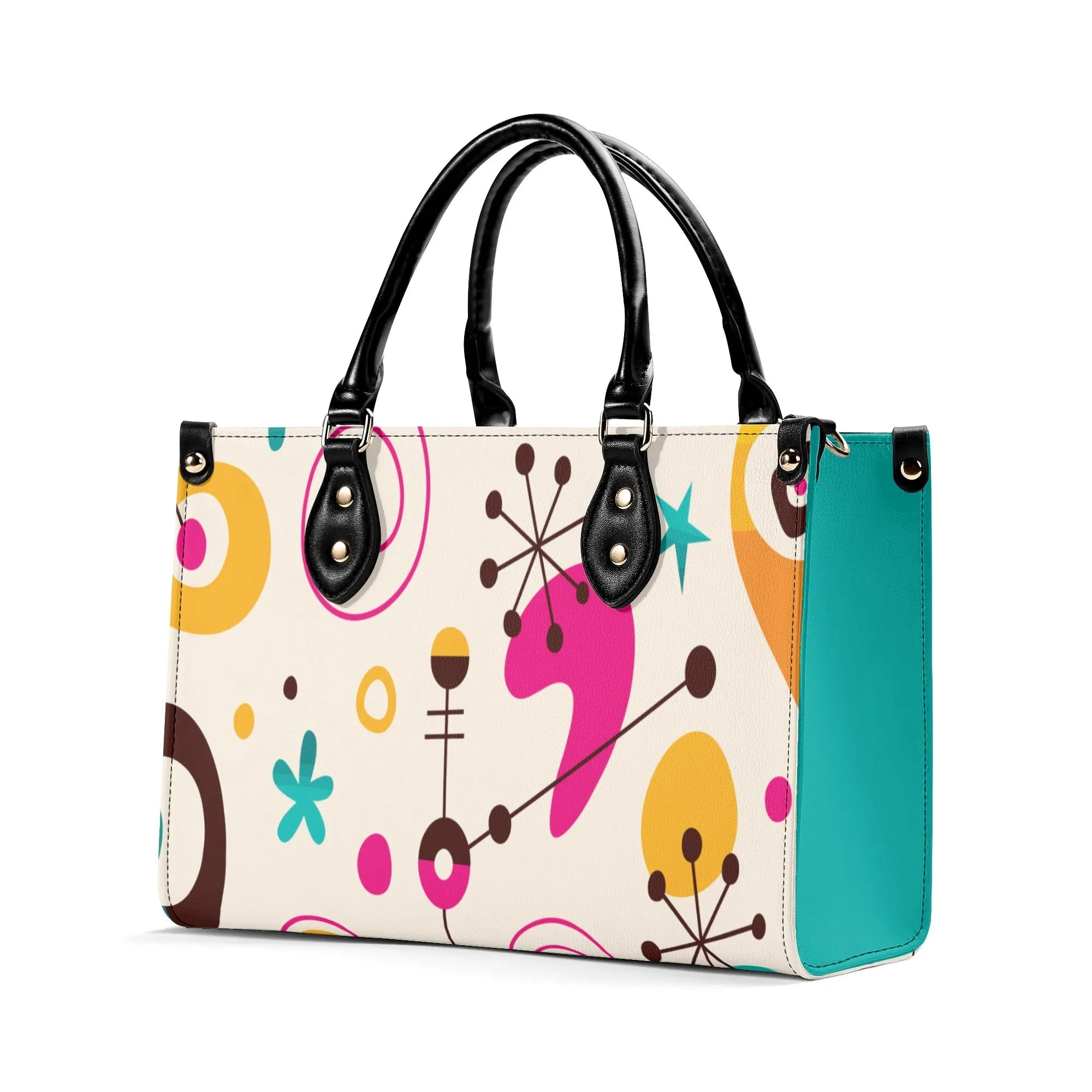 Atomic 1950s Retro Mod Satchel, Mid Century Modern Kitsch Quirky Handbag