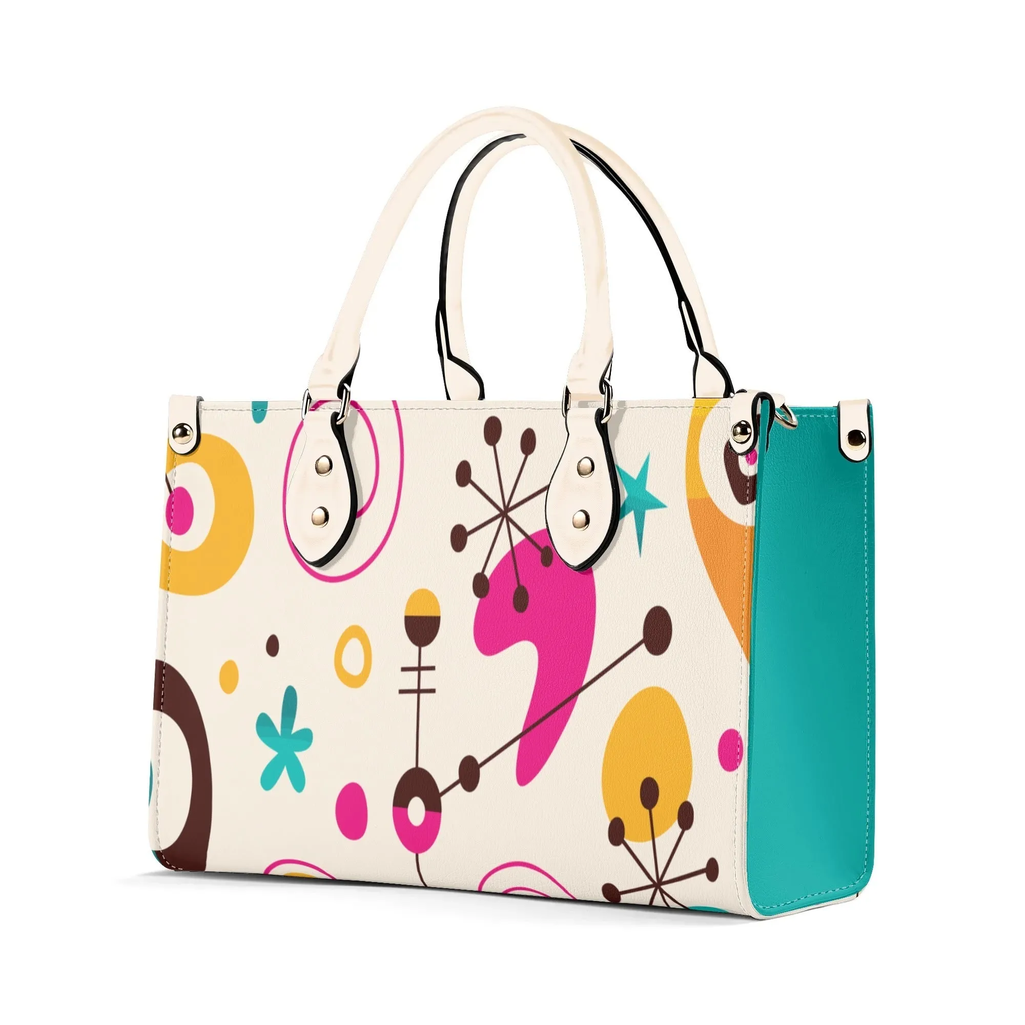 Atomic 1950s Retro Mod Satchel, Mid Century Modern Kitsch Quirky Handbag