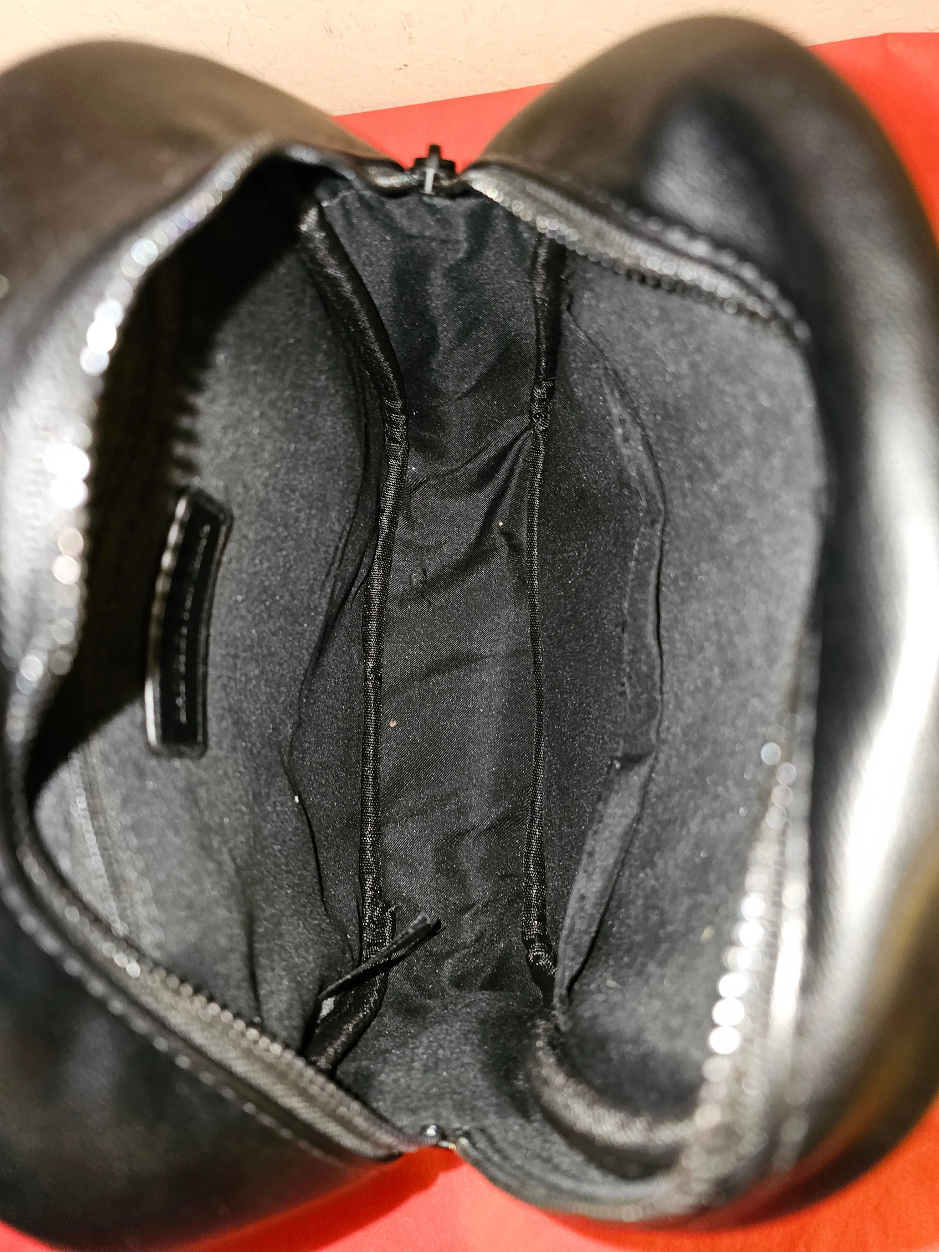 Badgley Mischka Set-Black Vegan Leather Studded Backpack Sling Bag with Wallet