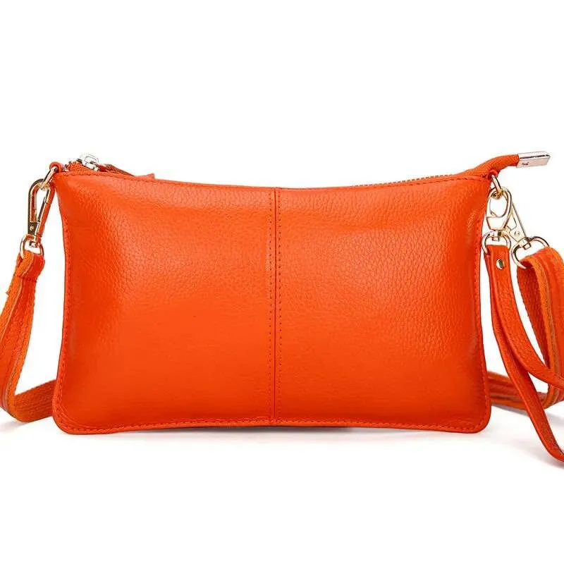 Candy Color Leather Day Clutch