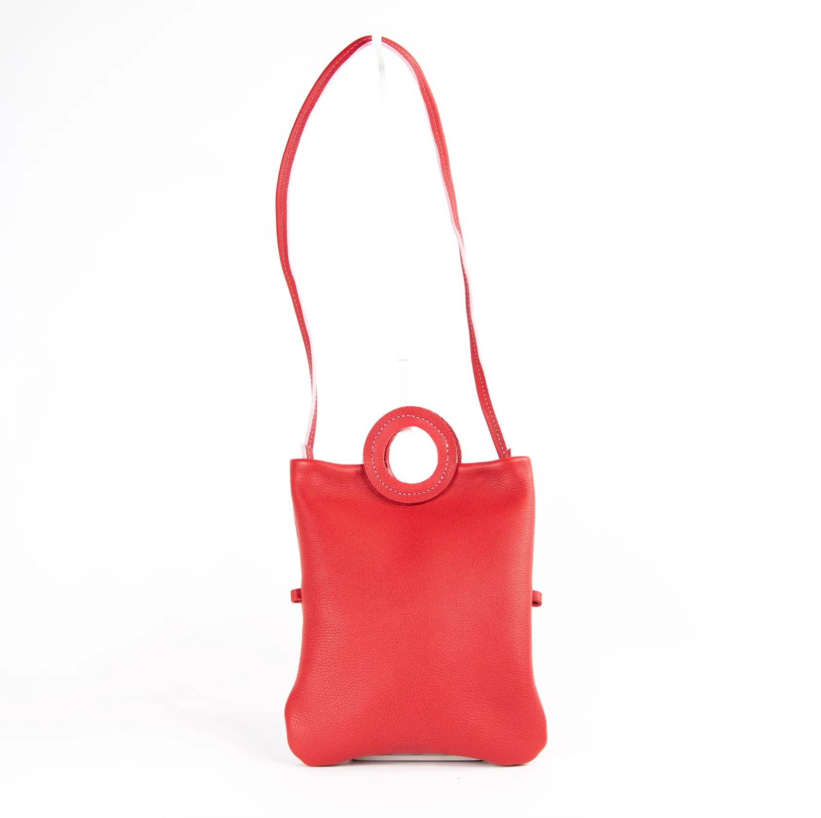 Daphne Foldover Clutch - Pebbled Raspberry