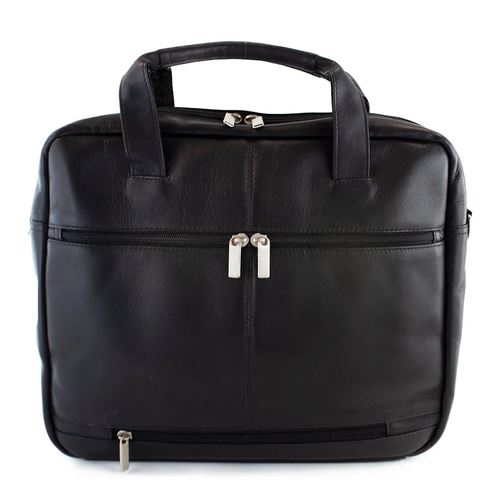 DayTrekr Leather Slim Top Zip Brief