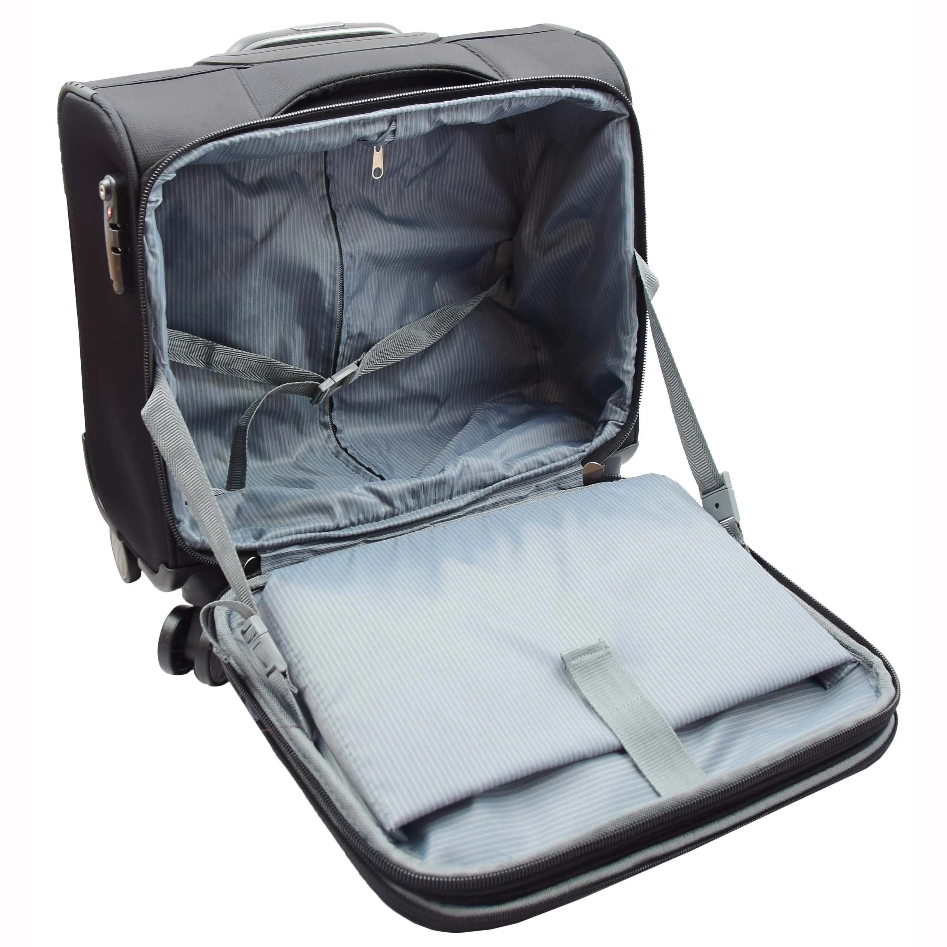 DR527 Pilot Case Cabin Bag With Four Wheels Black