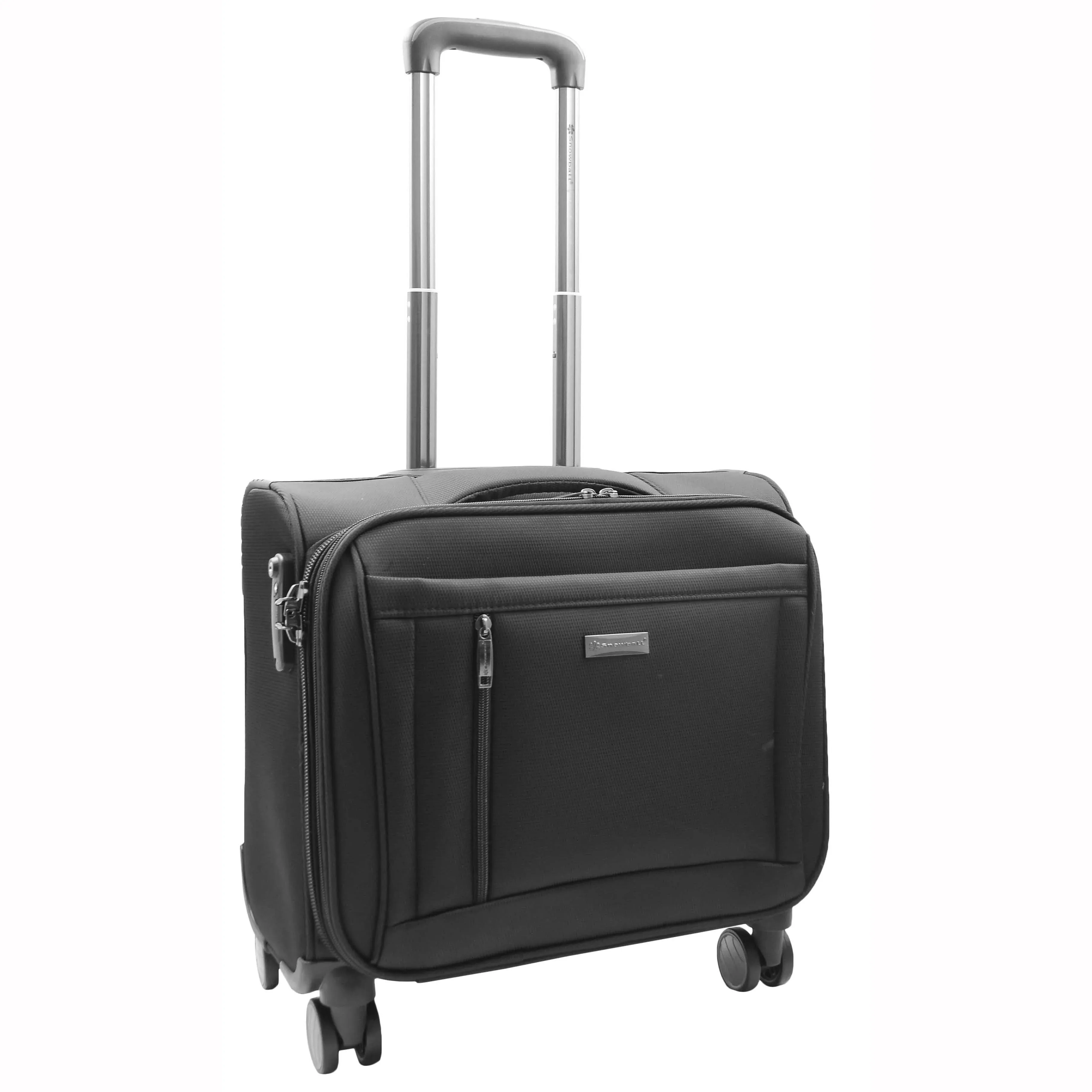 DR527 Pilot Case Cabin Bag With Four Wheels Black