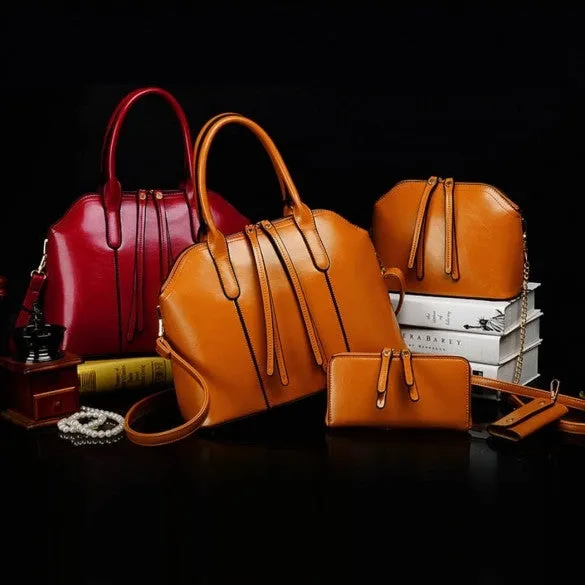 Fashion Women's Synthetic Leather Shoulder Bag   Messenger Bag   Bag   Wallet 4 Sets