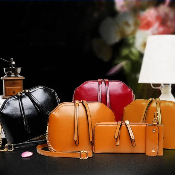 Fashion Women's Synthetic Leather Shoulder Bag   Messenger Bag   Bag   Wallet 4 Sets