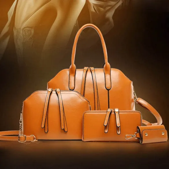 Fashion Women's Synthetic Leather Shoulder Bag   Messenger Bag   Bag   Wallet 4 Sets