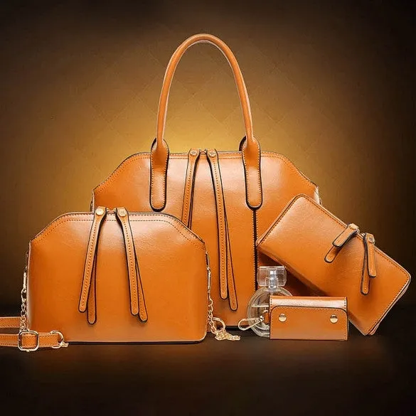 Fashion Women's Synthetic Leather Shoulder Bag   Messenger Bag   Bag   Wallet 4 Sets