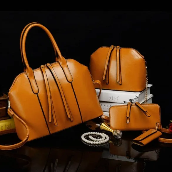 Fashion Women's Synthetic Leather Shoulder Bag   Messenger Bag   Bag   Wallet 4 Sets