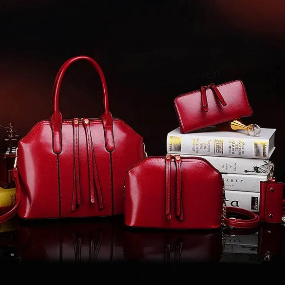 Fashion Women's Synthetic Leather Shoulder Bag   Messenger Bag   Bag   Wallet 4 Sets