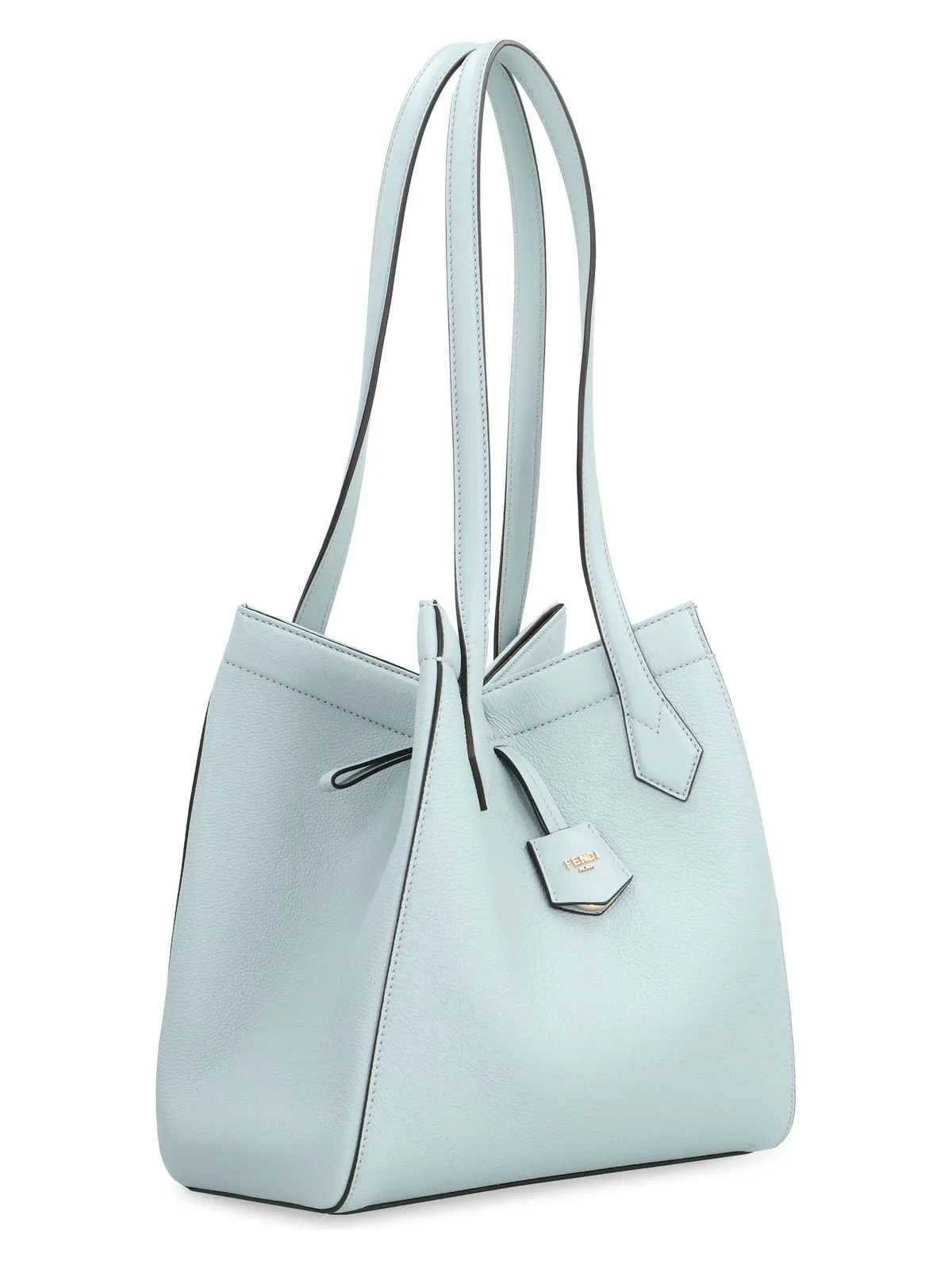 FENDI ORIGAMI PEBBLED LEATHER TOTE