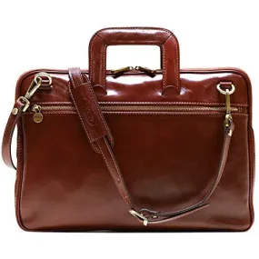 Floto Firenze Slim Briefcase (Vecchio Brown)