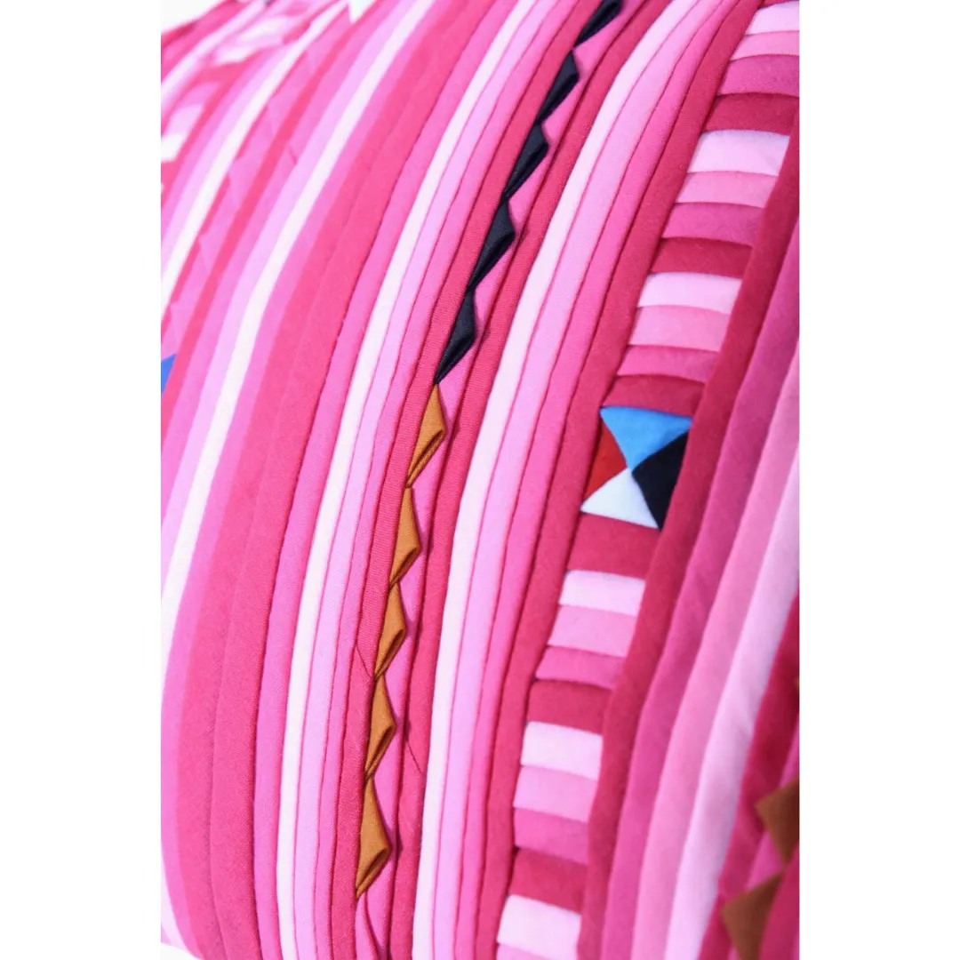 Geometric Hmong Pink Overnight Duffel Bag -  Thailand