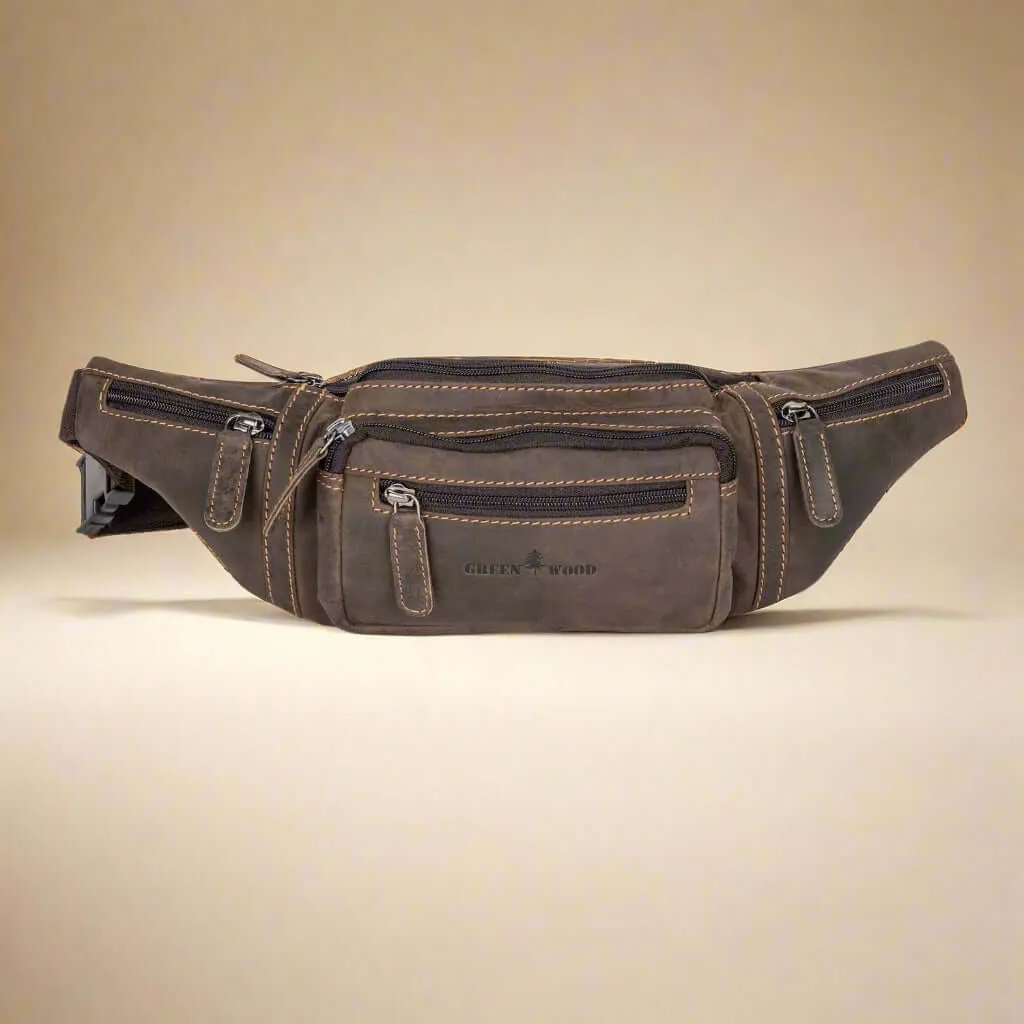 Leather Waist Pack - Brown Colour