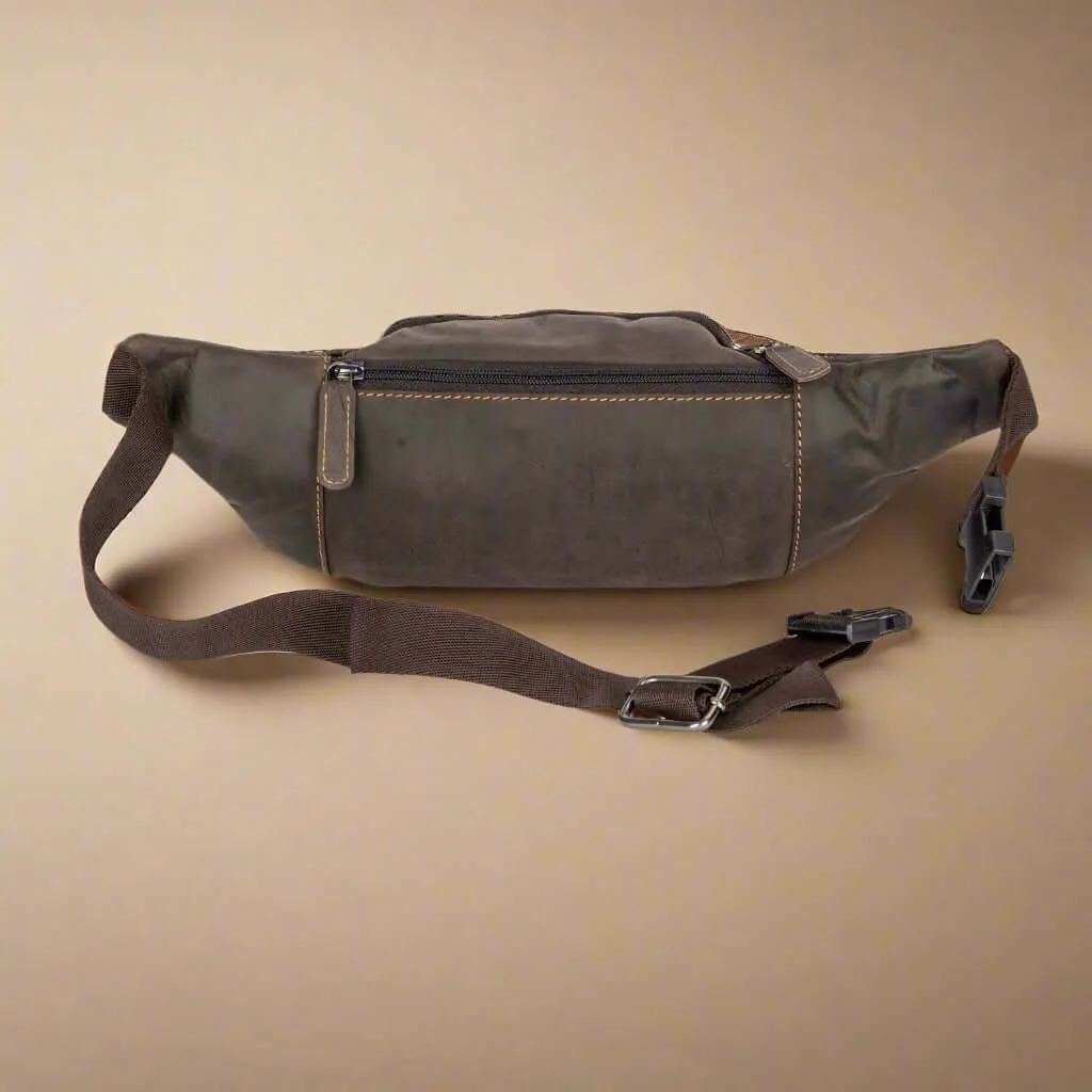 Leather Waist Pack - Brown Colour