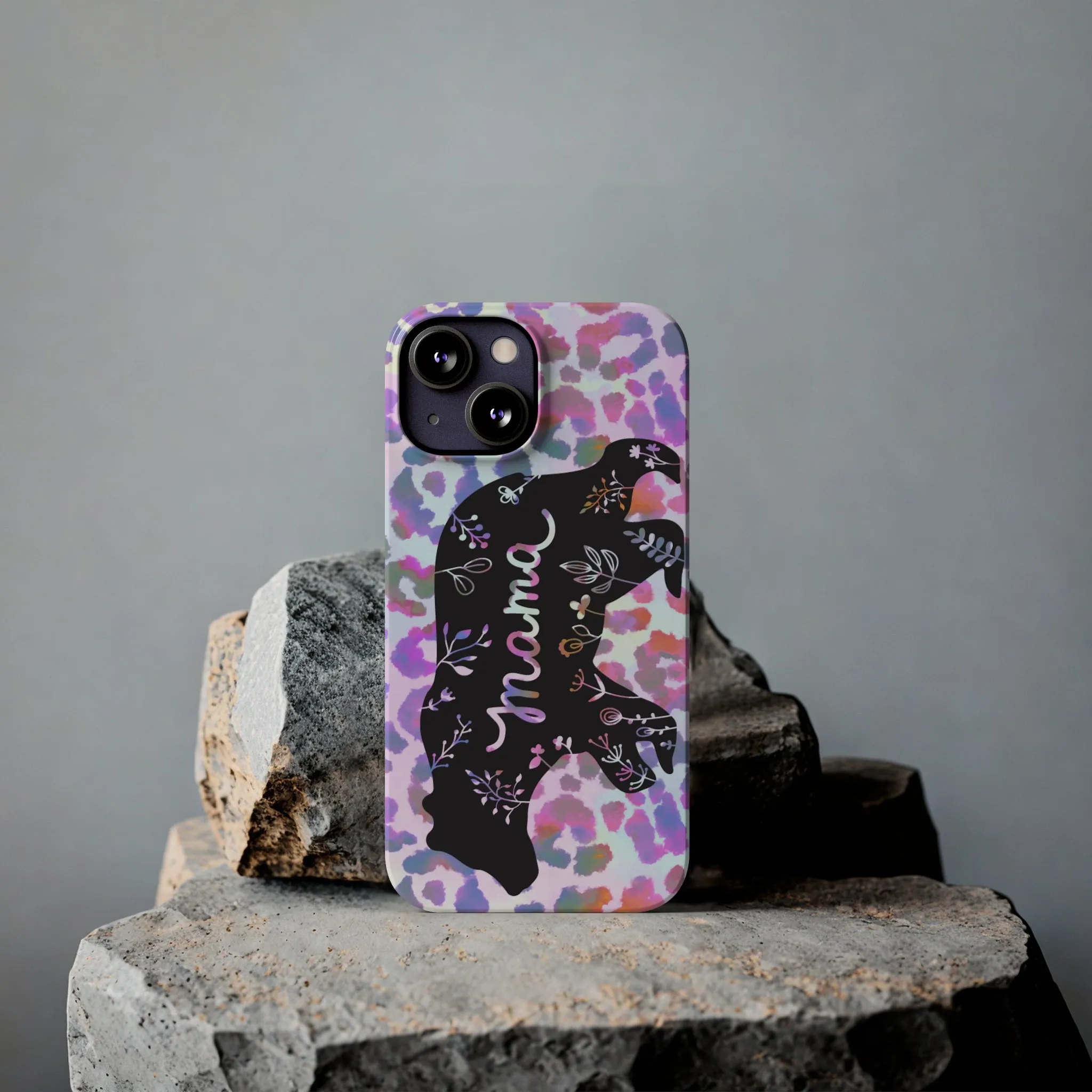 Mama Bear Cheetah iPhone Slim Phone Cases