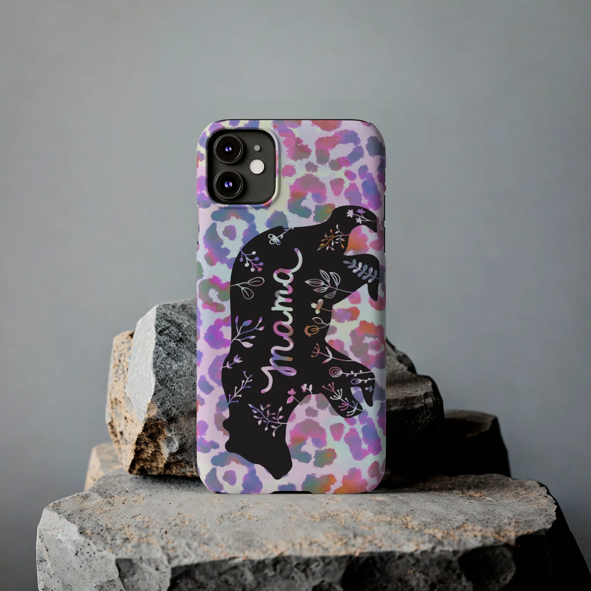 Mama Bear Cheetah iPhone Slim Phone Cases