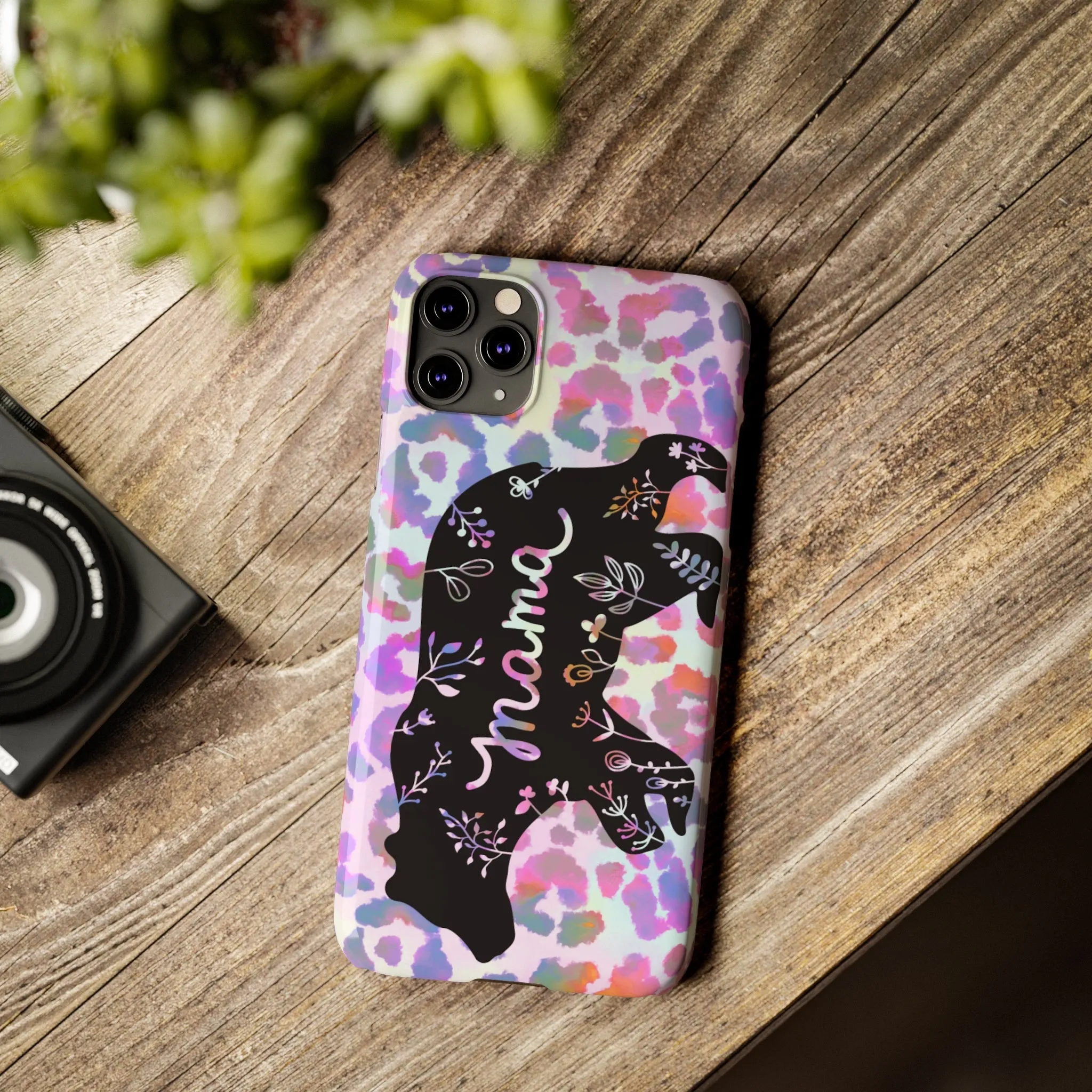 Mama Bear Cheetah iPhone Slim Phone Cases