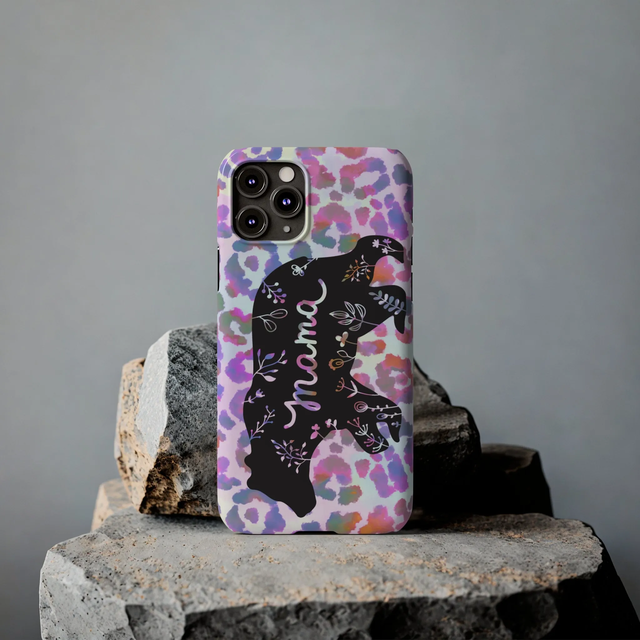Mama Bear Cheetah iPhone Slim Phone Cases