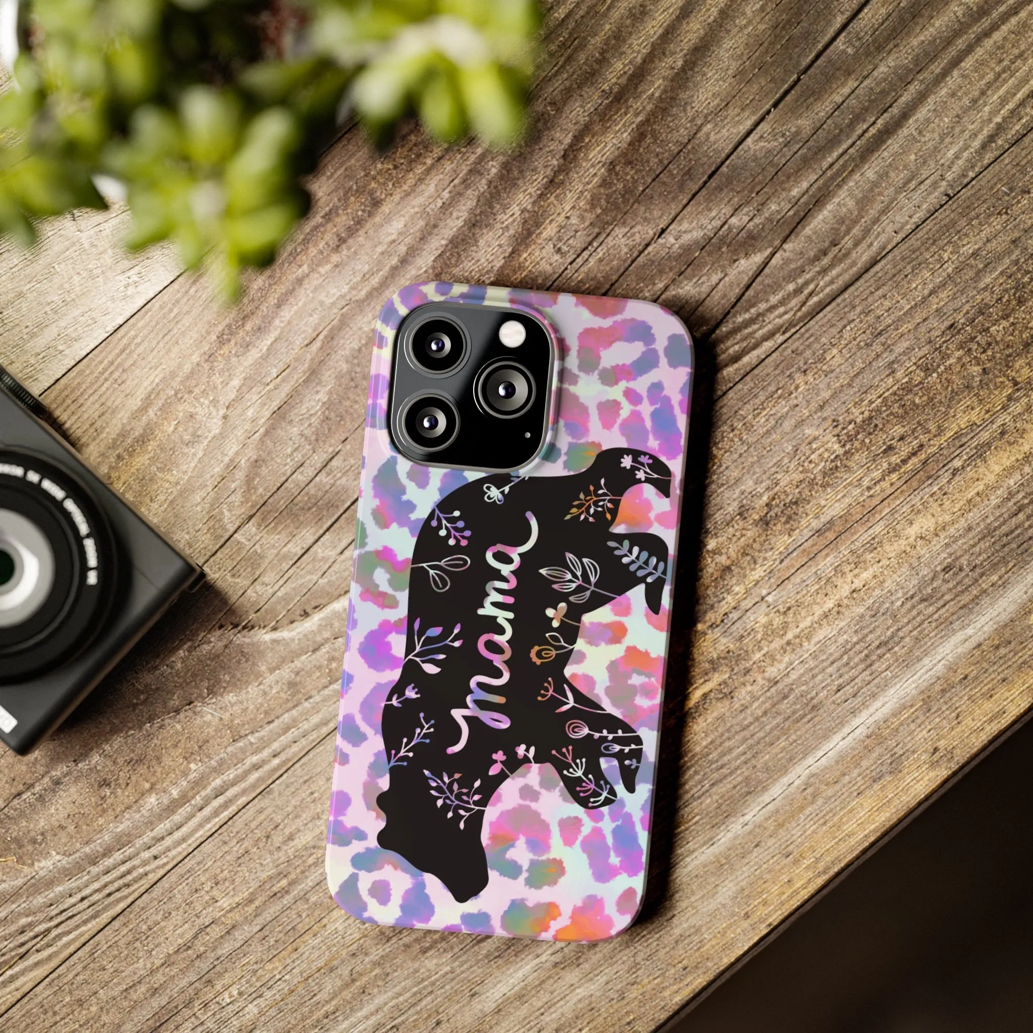 Mama Bear Cheetah iPhone Slim Phone Cases