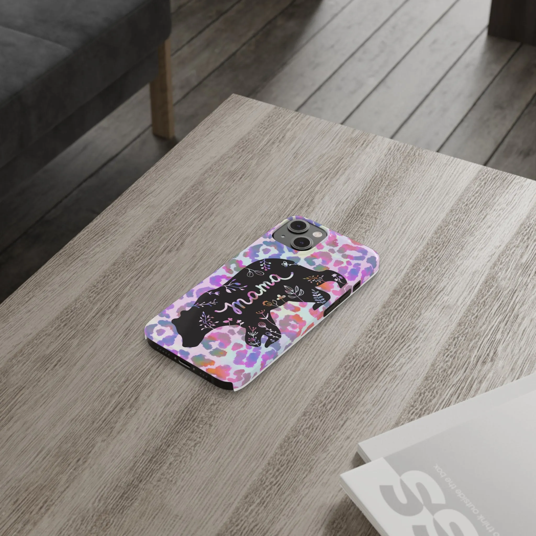 Mama Bear Cheetah iPhone Slim Phone Cases