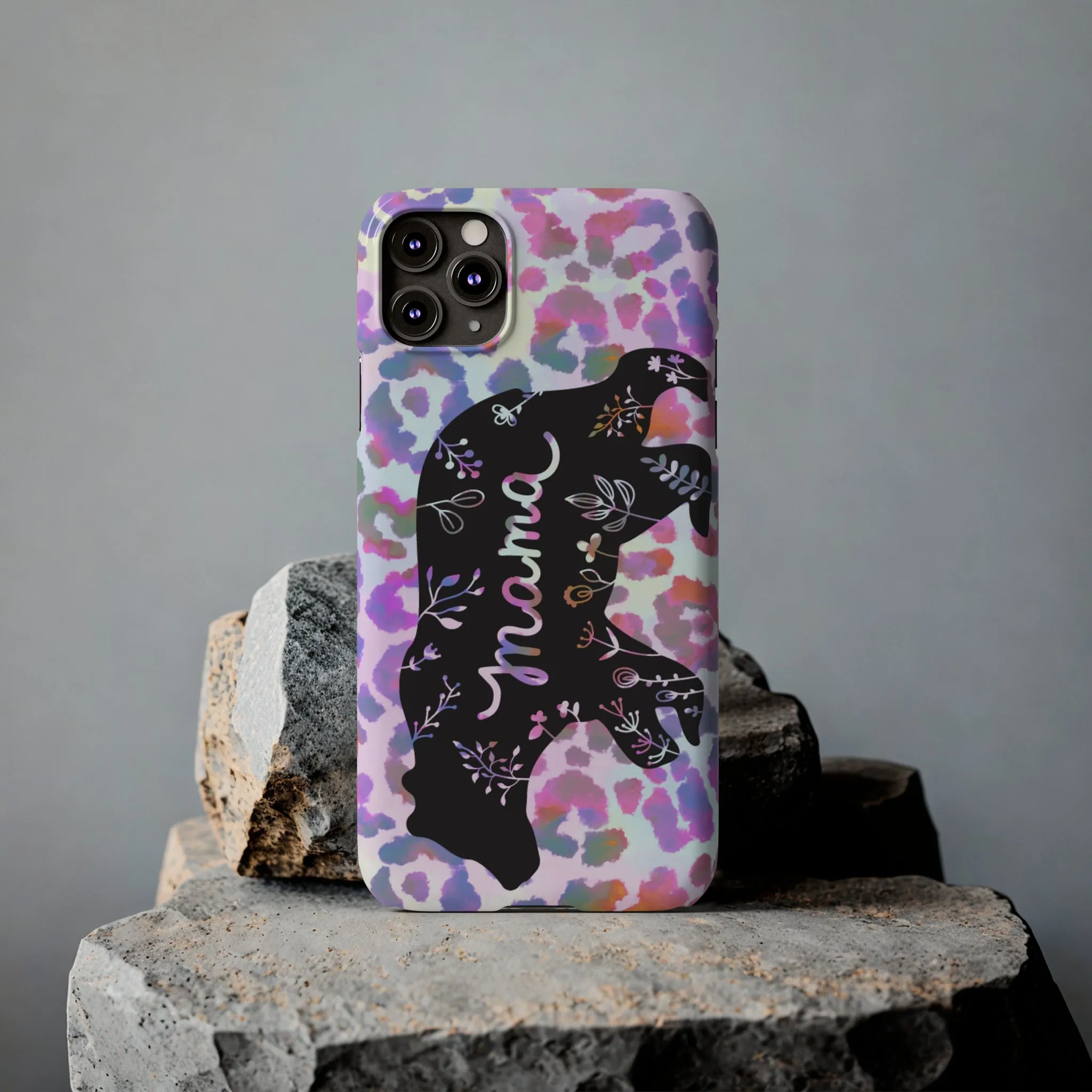 Mama Bear Cheetah iPhone Slim Phone Cases