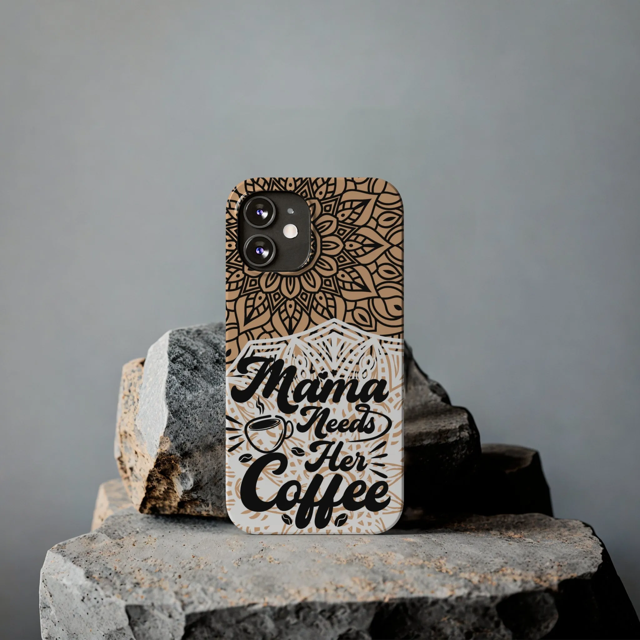 Mama Needs Coffee Mandala iPhone Slim Phone Cases