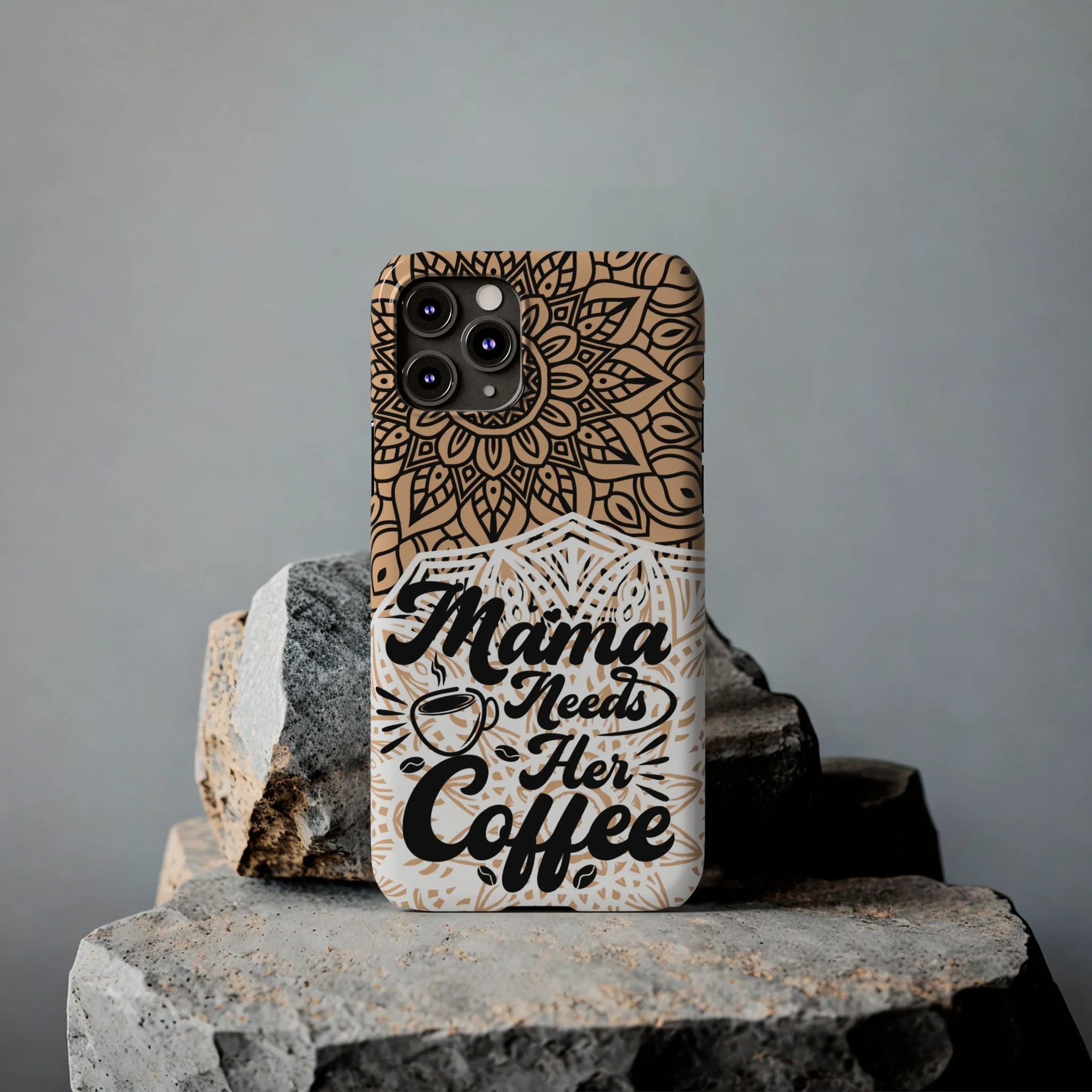 Mama Needs Coffee Mandala iPhone Slim Phone Cases