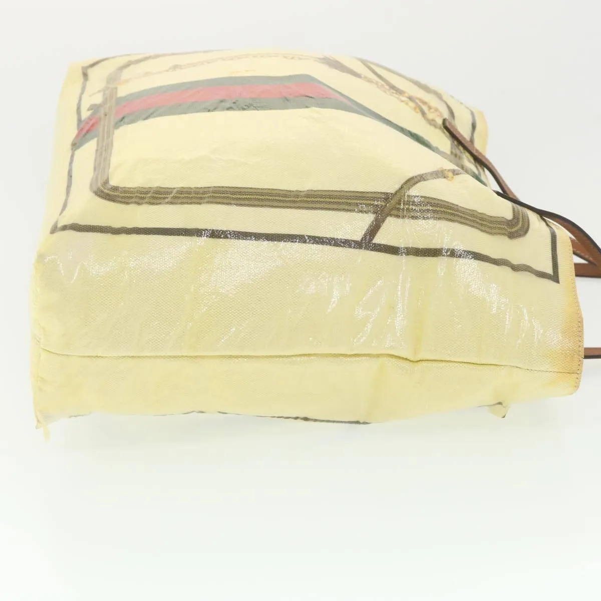 RARE, Gucci 'Ophidia' line, multi-color horse-bit, equestrian theme print canvas & camel leather, large, tote with a red/green Sherry stripe