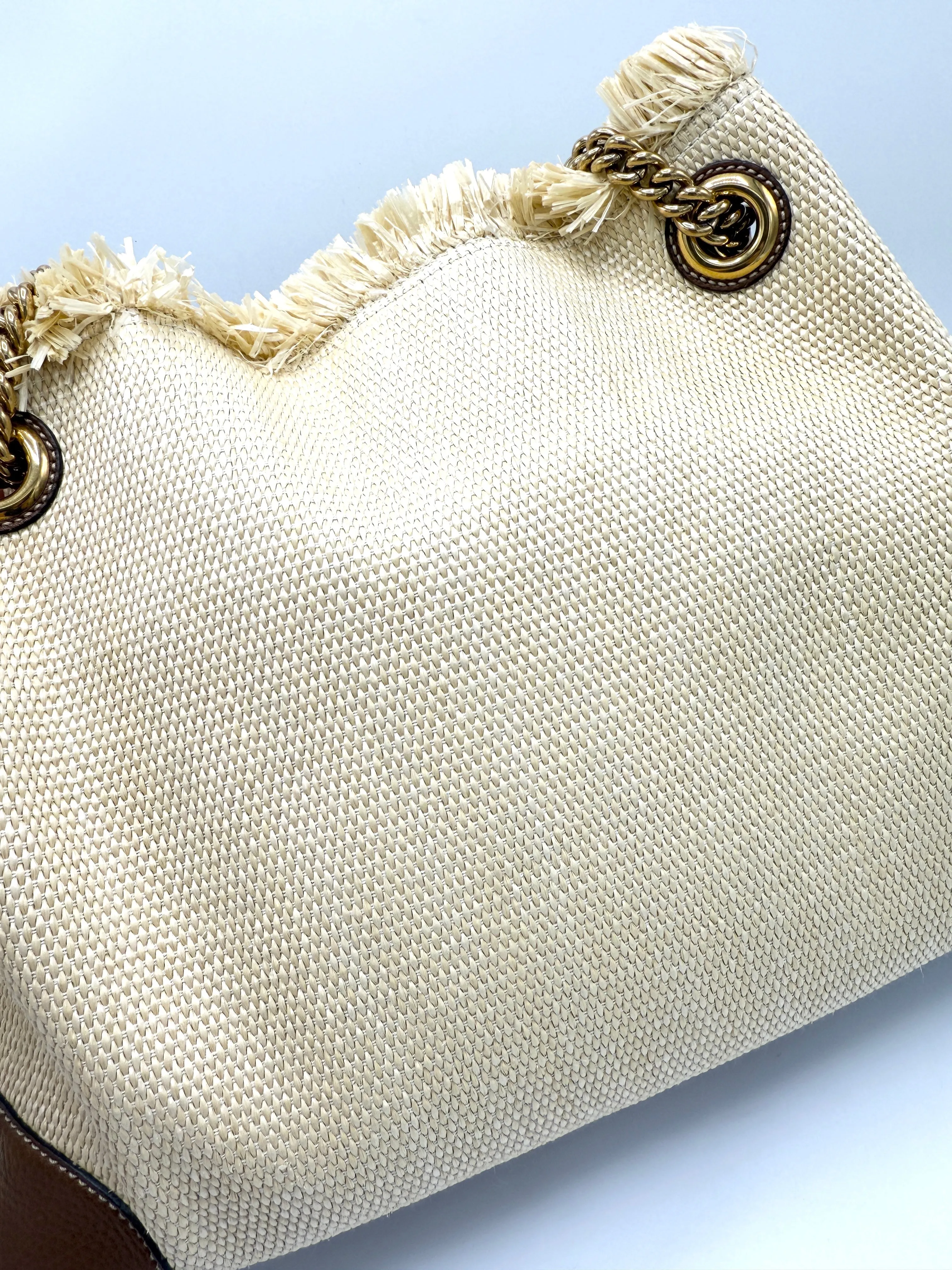 Rare Quilted Straw GHW Soho Chain Tote