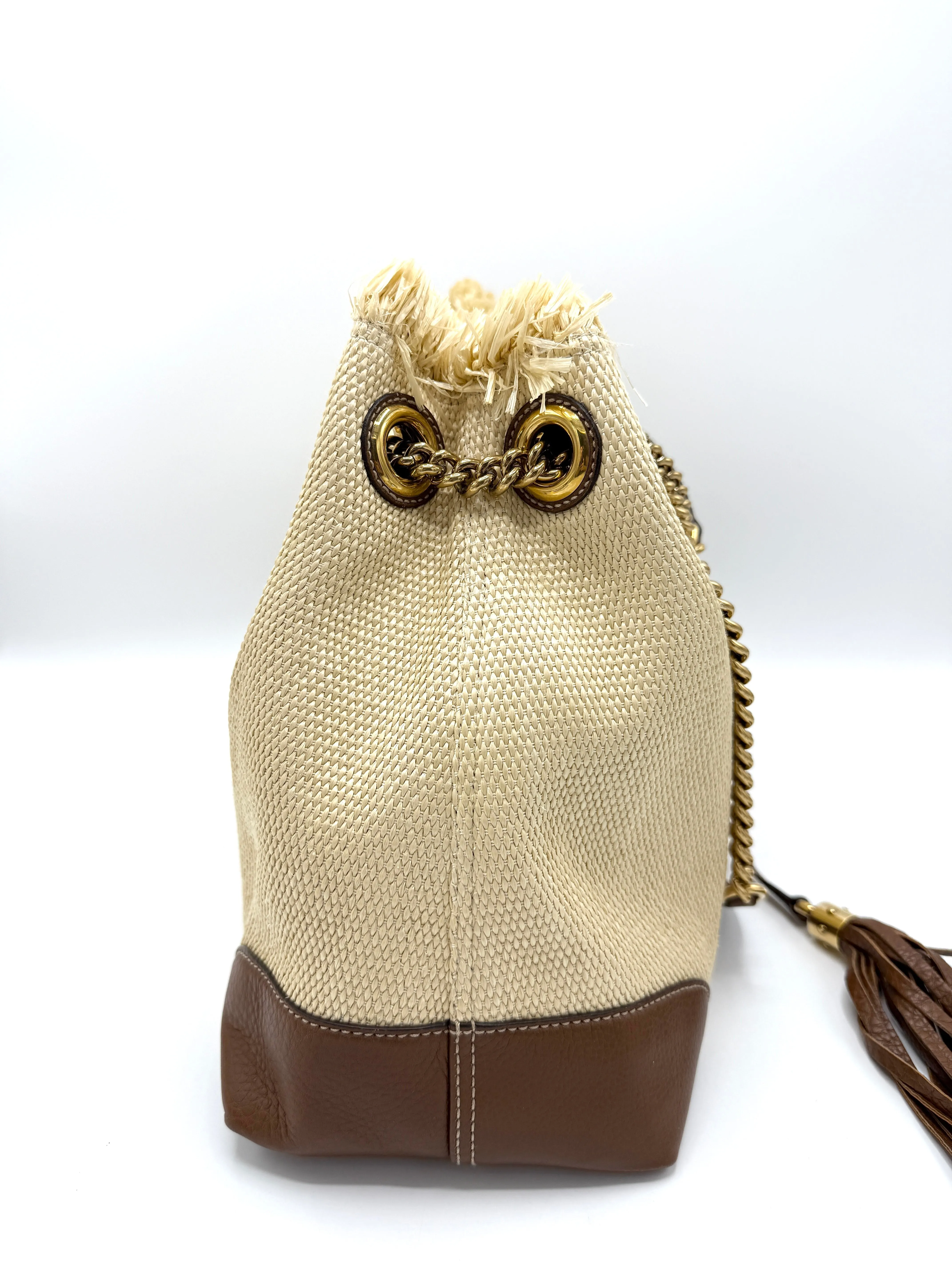 Rare Quilted Straw GHW Soho Chain Tote