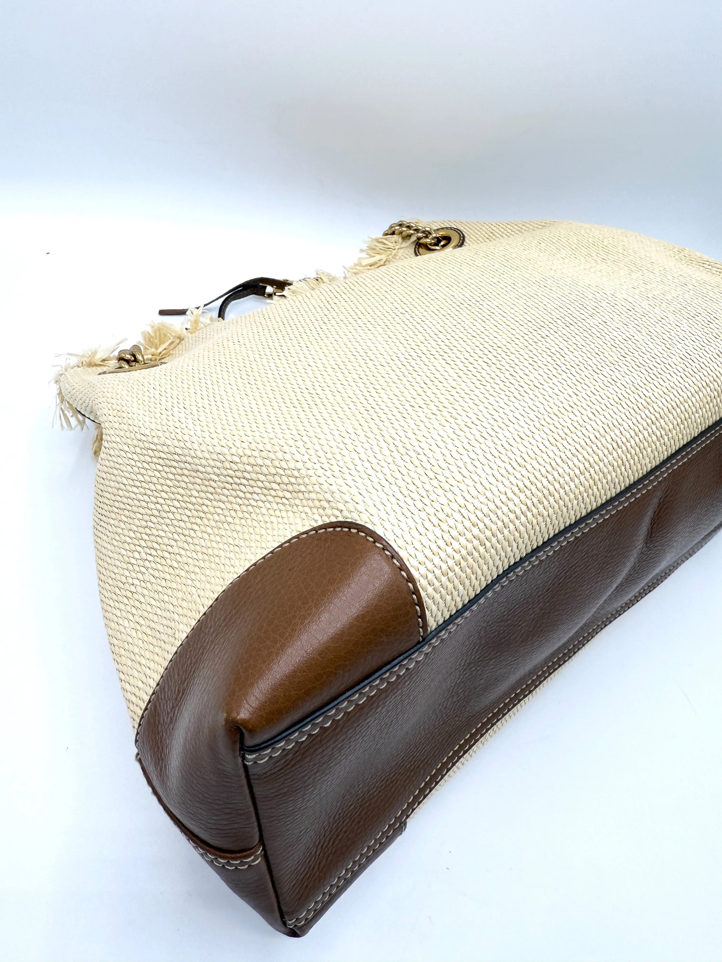 Rare Quilted Straw GHW Soho Chain Tote