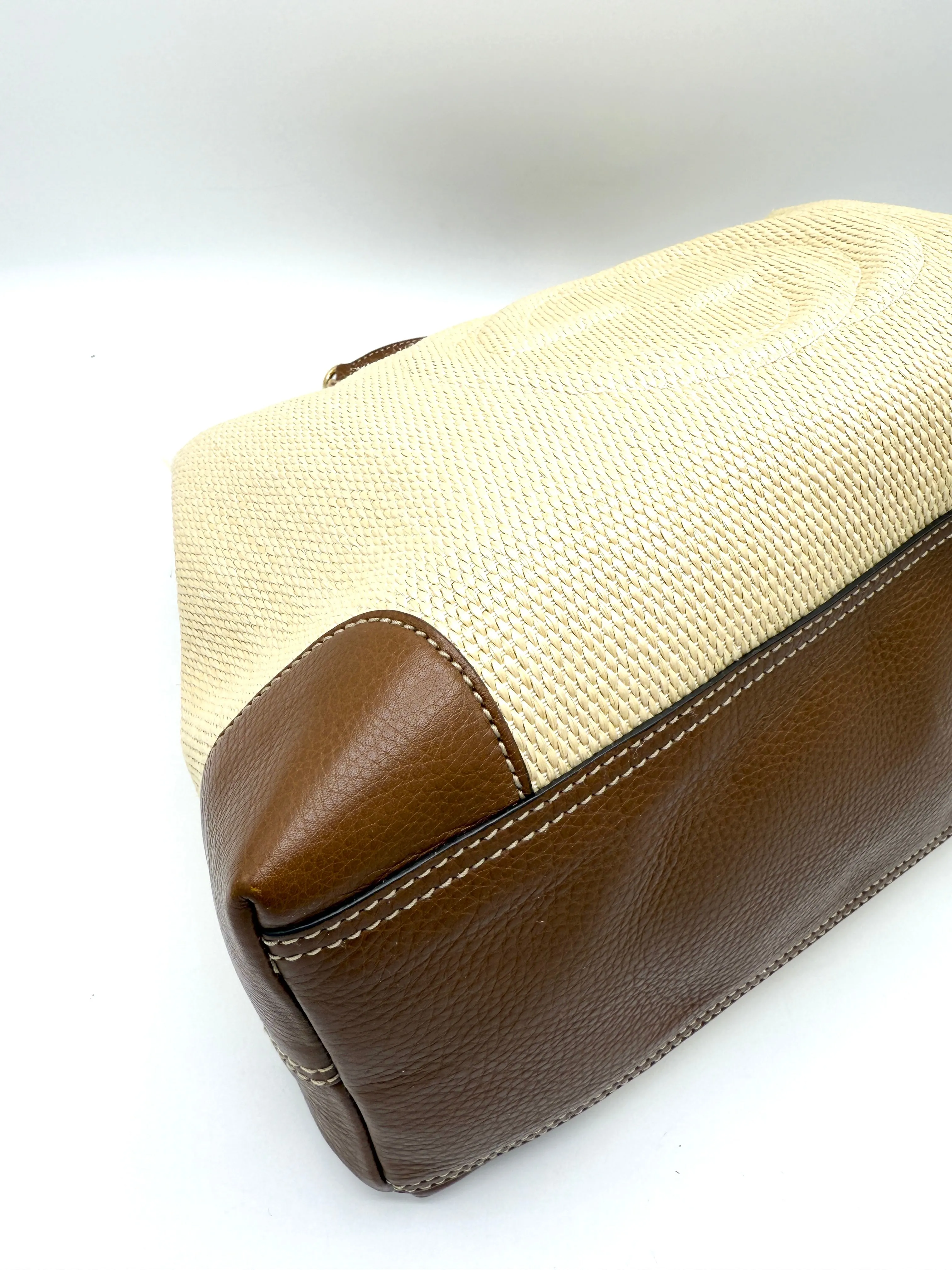 Rare Quilted Straw GHW Soho Chain Tote
