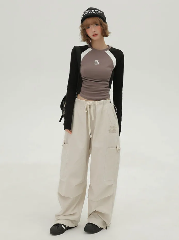 Short Color T Long Contrast American Hot Girl Slim