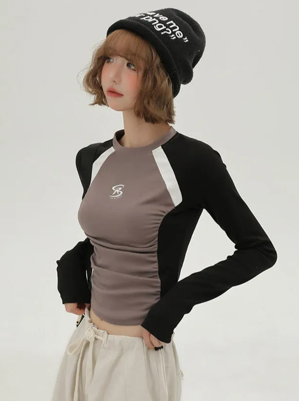 Short Color T Long Contrast American Hot Girl Slim
