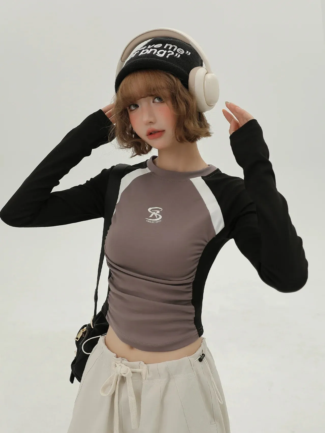 Short Color T Long Contrast American Hot Girl Slim