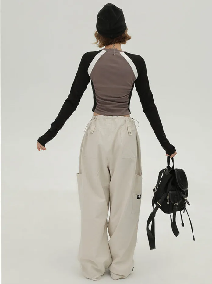 Short Color T Long Contrast American Hot Girl Slim