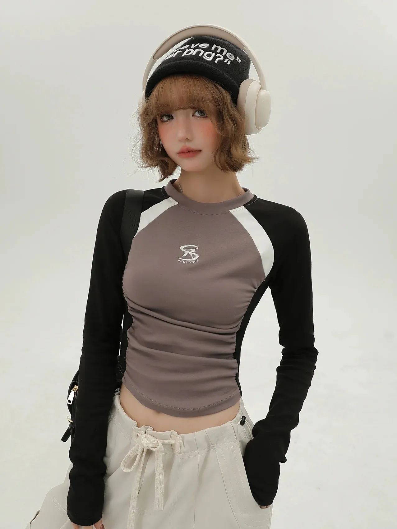 Short Color T Long Contrast American Hot Girl Slim