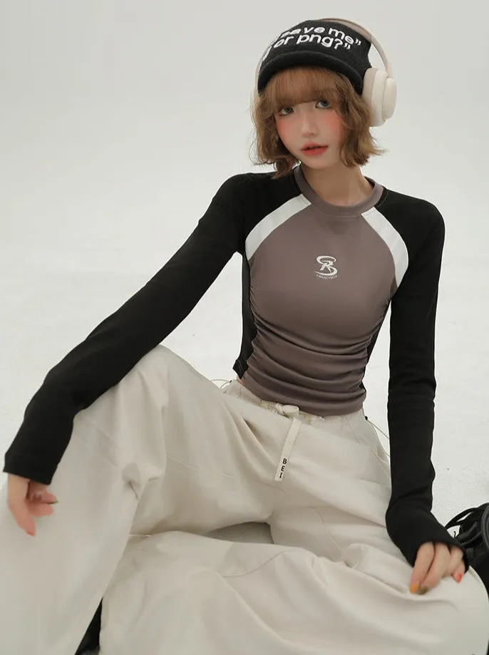 Short Color T Long Contrast American Hot Girl Slim