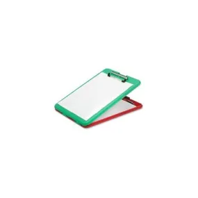 SKILCRAFT Portable Desktop Clipboard - 0.50" Clip Capacity - Paper, Pen, Pencil - 8 1/2" x 11" - Low Profile - Plastic - Red - 1 Each