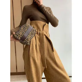 Tweed Herringbone blazer women's loose British wide-leg pants and suit jacket - Koil